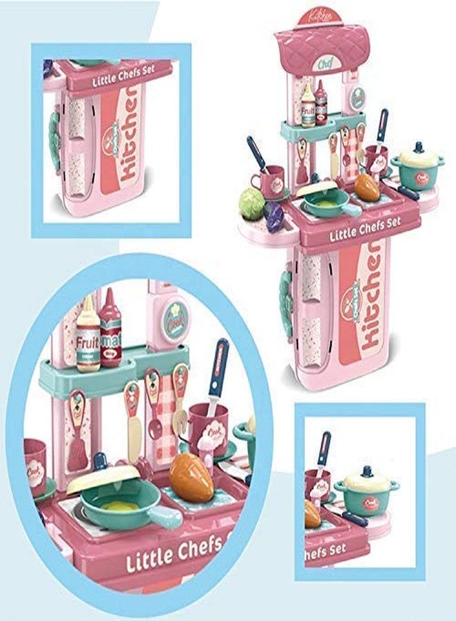 Cable World Plastic 3 in 1 Portable Pretend Food Party Role Cooking Kitchen Play Set Toy for Baby, Toodlers, Boys and Girls - Image 4